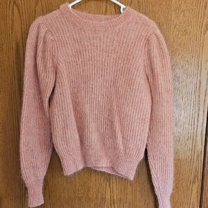Soft Ribbed Crewneck Sweater - Pink